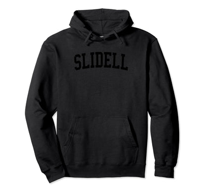 Slidell La Distressed Black Varsity Hoodie - Custom Art Print for Adults - T-Shirt, Sweatshirt, Hoodie