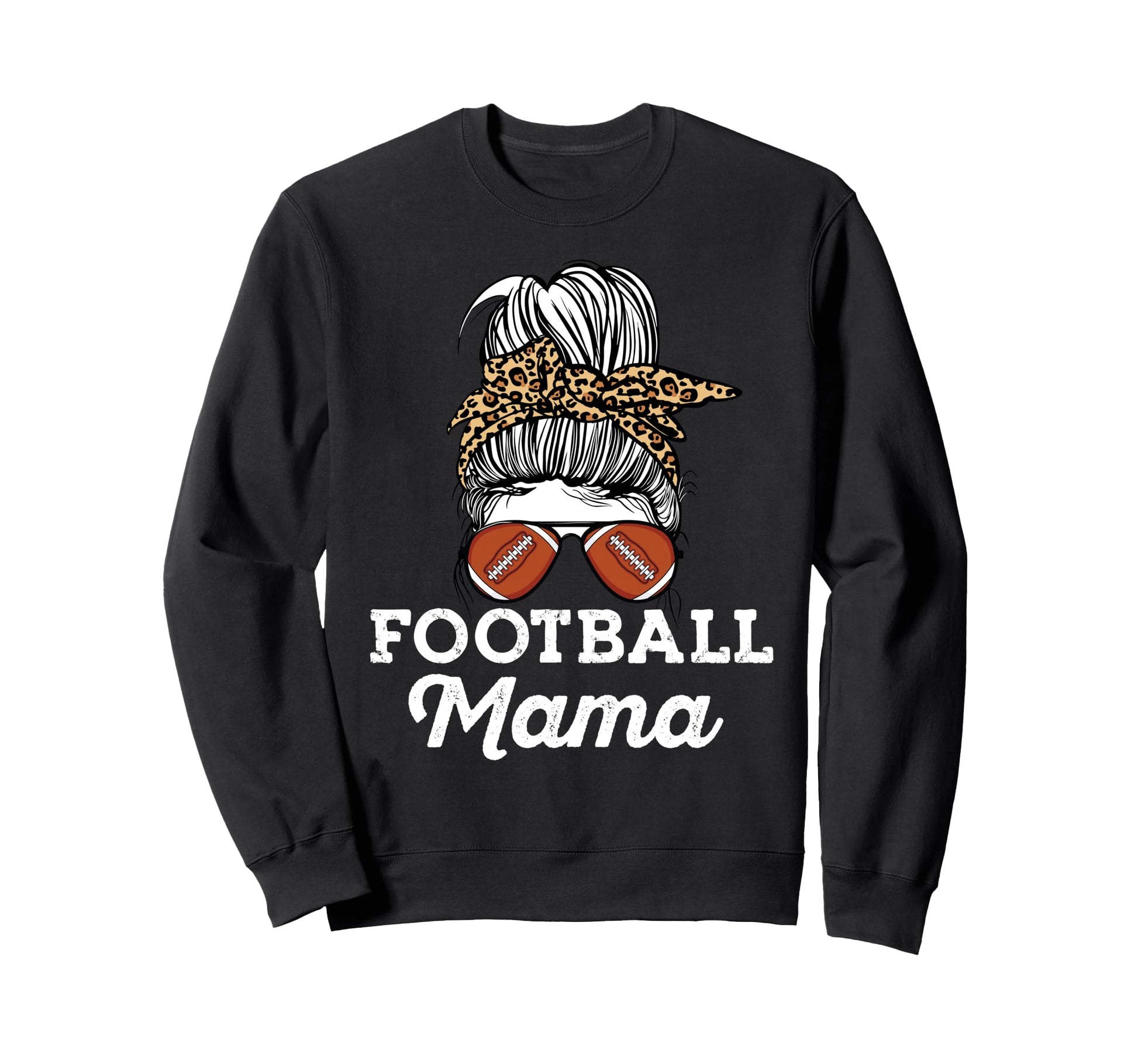 Messy Bun Leopard Pattern Proud Sweatshirt - Novelty Apparel Unisex - T-Shirt, Sweatshirt, Hoodie