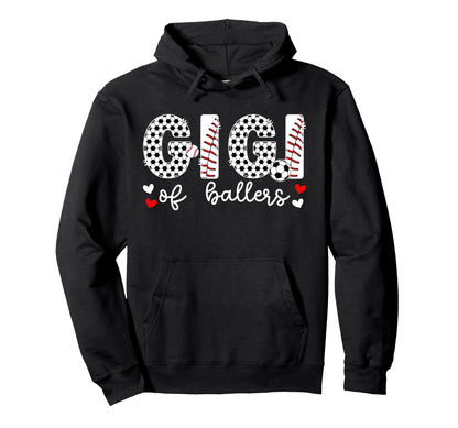 Gigi Ballers Baseball Soccer Gigi Hoodie - Minimalist Print for Adults - T-Shirt, Sweatshirt, Hoodie