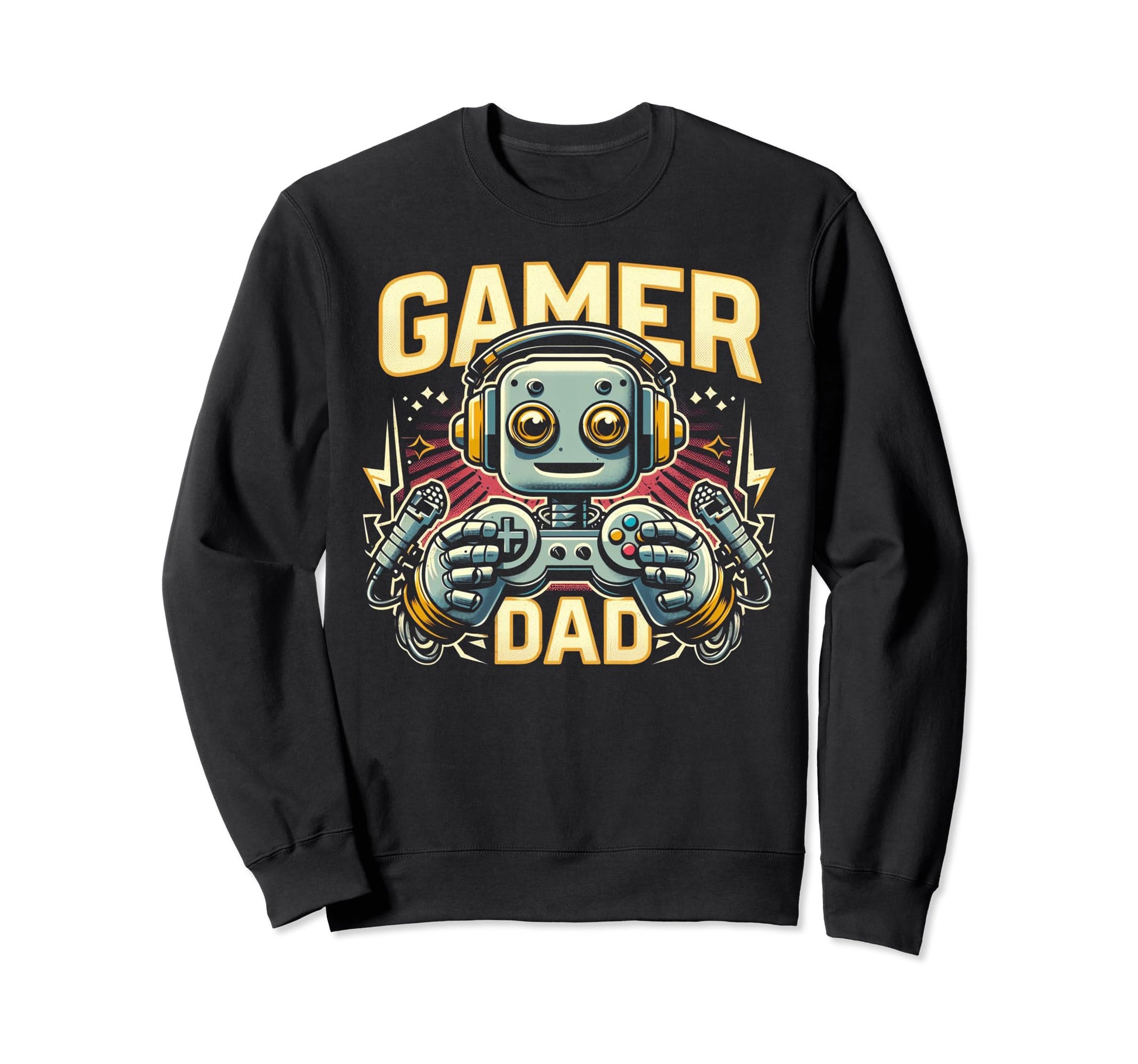 Gamer Dad Game Controller Gaming Video Sweatshirt - Unique Graphic Unisex - T-Shirt, Sweatshirt, Hoodie