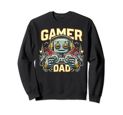 Gamer Dad Game Controller Gaming Video Sweatshirt - Unique Graphic Unisex - T-Shirt, Sweatshirt, Hoodie