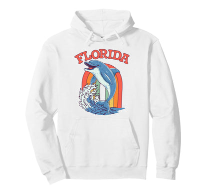 Dolphin Florida Beach Summer Vacation Hoodie - Aesthetic Graphic Men Women - T-Shirt, Sweatshirt, Hoodie