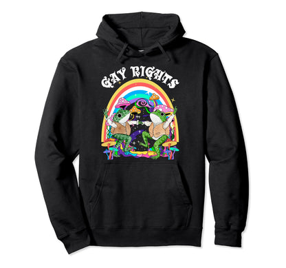 Rainbow Say Gay Frog Toad Human Hoodie - Fun Novelty Design Men Women - T-Shirt, Sweatshirt, Hoodie