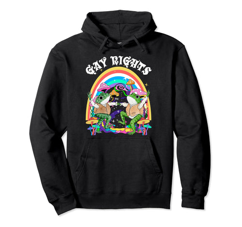 Rainbow Say Gay Frog Toad Human Hoodie - Fun Novelty Design Men Women - T-Shirt, Sweatshirt, Hoodie