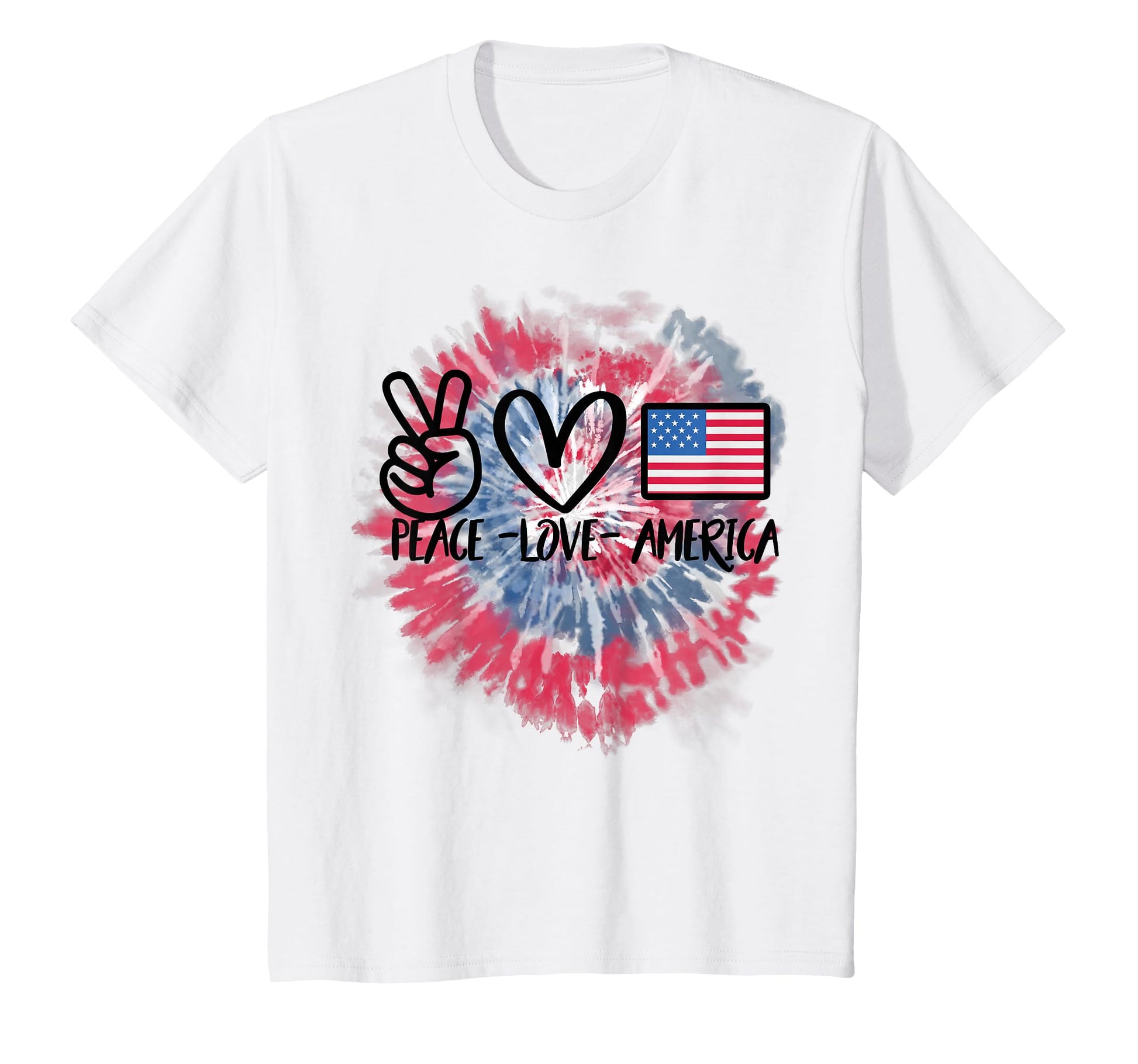 Peace Love America Tie Dye 4Th July T-Shirt - Unique Graphic Unisex - T-Shirt, Sweatshirt, Hoodie