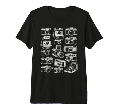 Photographer Camera Collection T-Shirt - Aesthetic Graphic for Adults - T-Shirt, Sweatshirt, Hoodie