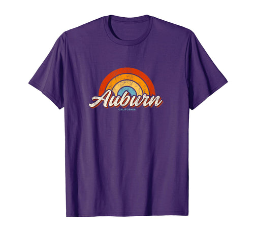 Auburn California Ca Rainbow 70S T-Shirt - Unique Graphic Unisex - T-Shirt, Sweatshirt, Hoodie