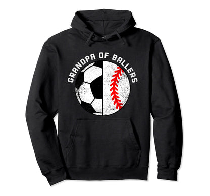 Grandpa Ballers Funny Soccer Hoodie - Aesthetic Graphic for Adults - T-Shirt, Sweatshirt, Hoodie