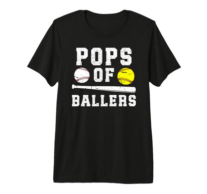 Mens Pops Ballers Proud Baseball T-Shirt - Fun Novelty Design Unisex - T-Shirt, Sweatshirt, Hoodie