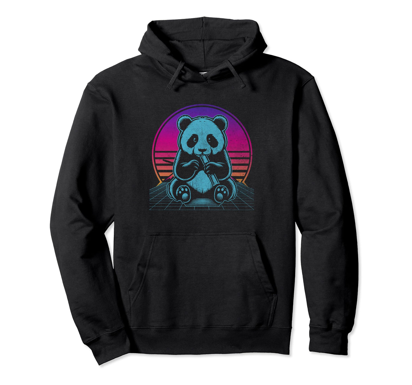 80S 90S Panda Bear Vaporwave Hoodie - Casual Everyday Wear Men Women - T-Shirt, Sweatshirt, Hoodie
