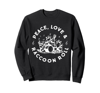 Raccoon Rock And Roll Music Raccoon Sweatshirt - Minimalist Print Unisex - T-Shirt, Sweatshirt, Hoodie