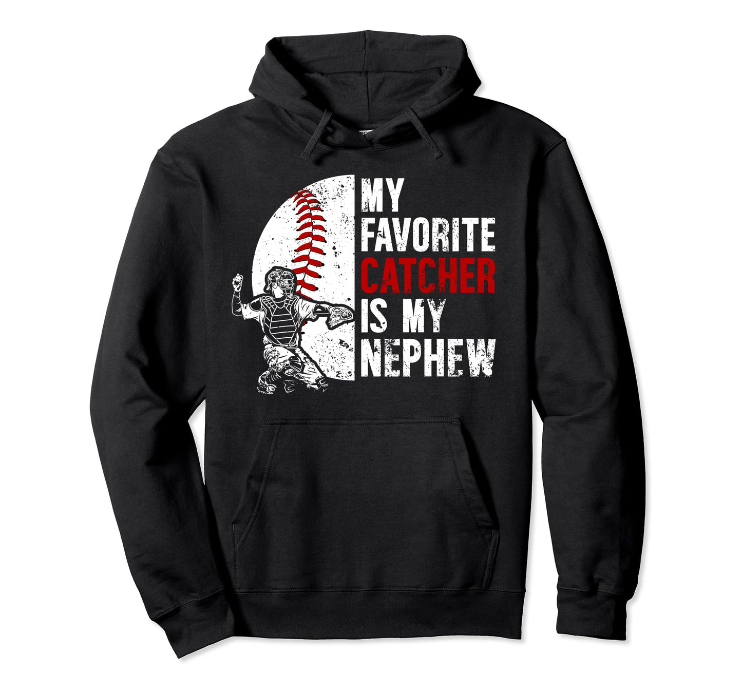 Baseball Catcher Aunt Proud Baseball Hoodie - Graphic Print for Adults - T-Shirt, Sweatshirt, Hoodie
