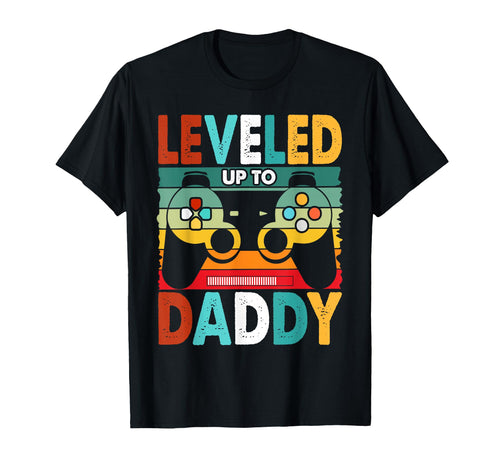 Leveled Up To Daddy Gamer Dad T-Shirt - Minimalist Print for Adults - T-Shirt, Sweatshirt, Hoodie