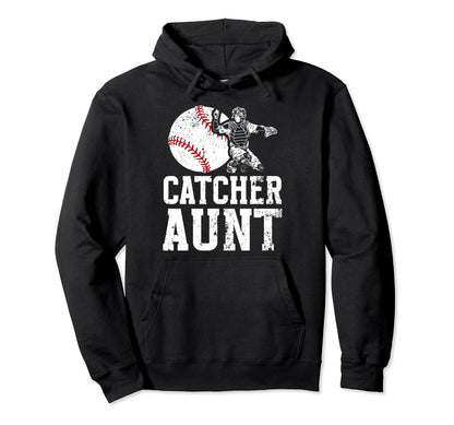 Baseball Catcher Aunt Baseball Hoodie - Aesthetic Graphic for Adults - T-Shirt, Sweatshirt, Hoodie