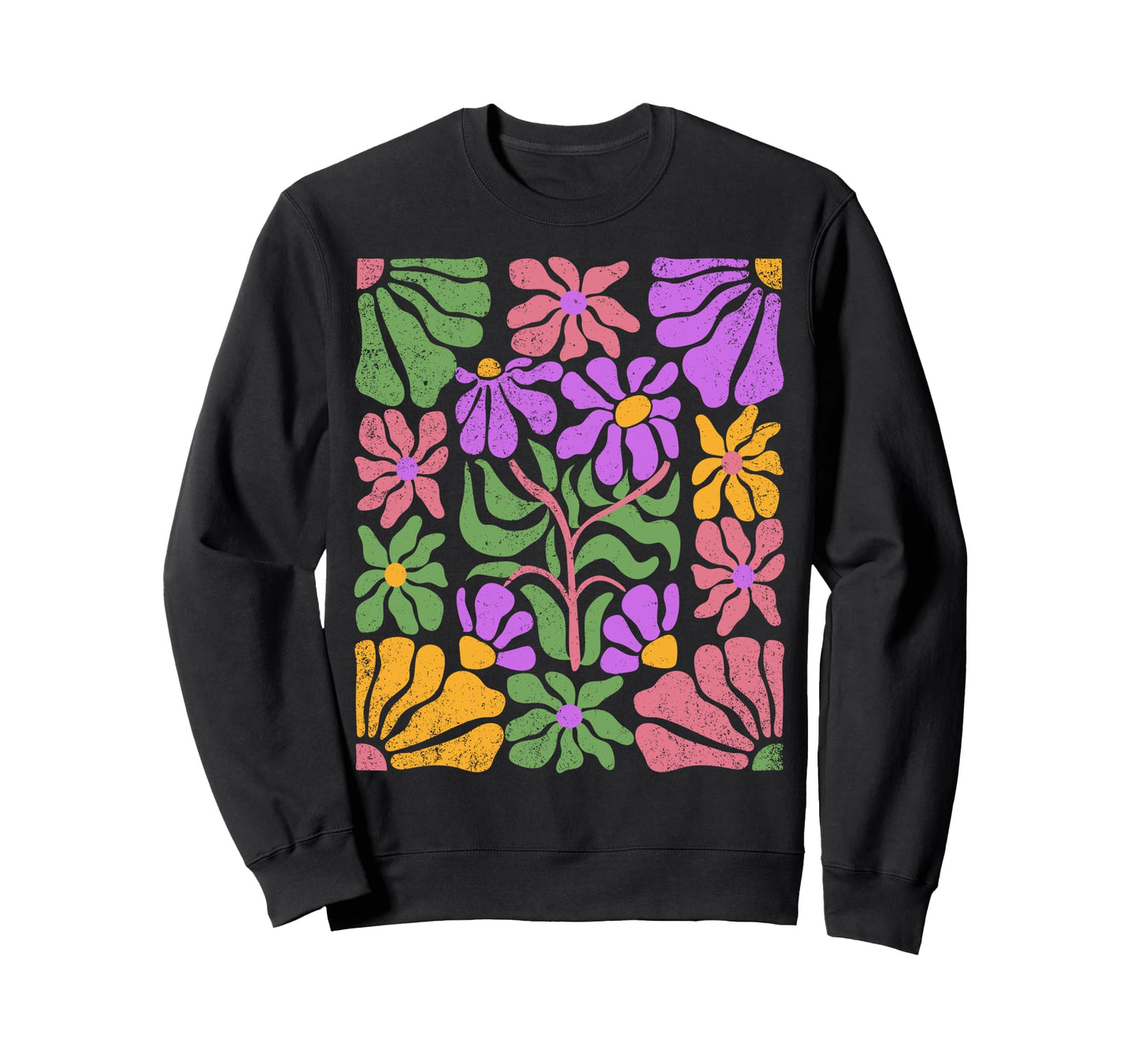 Boho Abstract Flowers Sweatshirt - Streetwear Style for Adults - T-Shirt, Sweatshirt, Hoodie