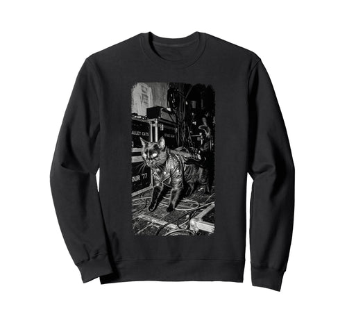 Black Punk Rock Cat Riot Backstage Sweatshirt - Custom Art Print Unisex - T-Shirt, Sweatshirt, Hoodie