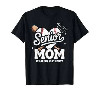 Senior Baseball Mom Class 2027 Proud T-Shirt - Custom Art Print Men Women - T-Shirt, Sweatshirt, Hoodie