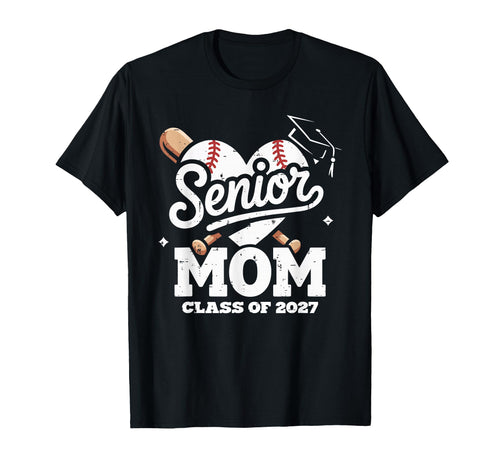Senior Baseball Mom Class 2027 Proud T-Shirt - Custom Art Print Men Women - T-Shirt, Sweatshirt, Hoodie