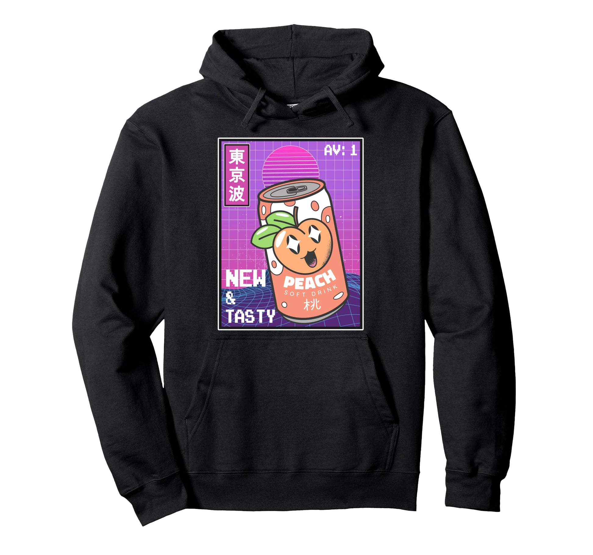 Peach Soda Can Kawaii Vaporwave Hoodie - Novelty Apparel Men Women - T-Shirt, Sweatshirt, Hoodie