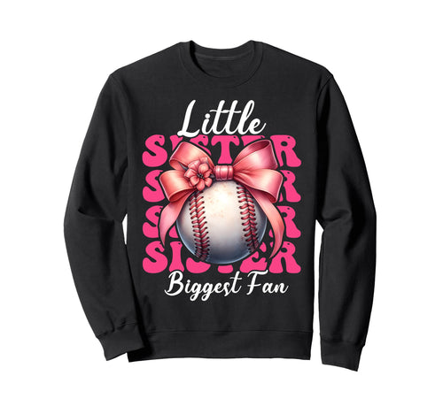 Baseball Sister Coquette Bow Little Sweatshirt - Unique Graphic for Adults - T-Shirt, Sweatshirt, Hoodie