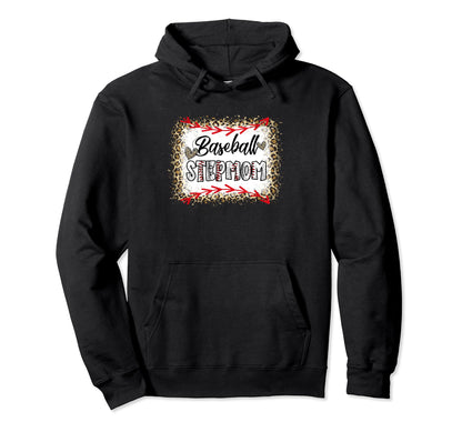 Funny Baseball Stepmom Leopard Baseball Hoodie - Trendy Graphic Men Women - T-Shirt, Sweatshirt, Hoodie