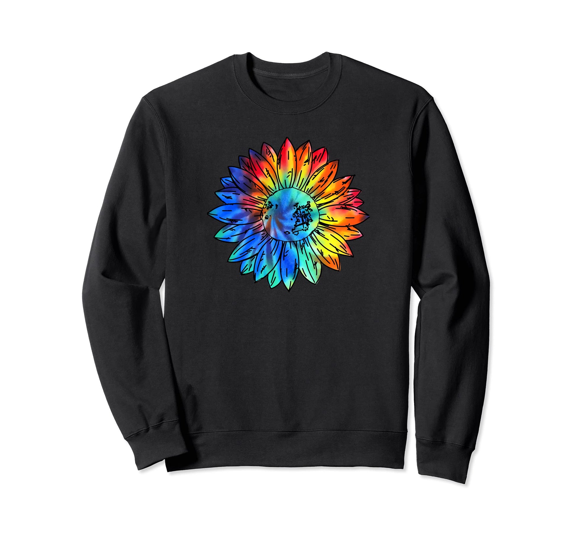 Tie Dye Daisy Flower Colorful Boho Sweatshirt - Streetwear Style Unisex - T-Shirt, Sweatshirt, Hoodie