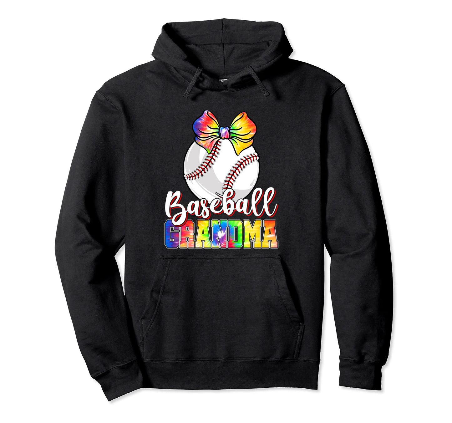Tie Dye Softball Grandma Funny Baseball Hoodie - Unique Graphic for Adults - T-Shirt, Sweatshirt, Hoodie
