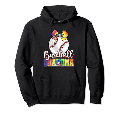 Tie Dye Softball Grandma Funny Baseball Hoodie - Unique Graphic for Adults - T-Shirt, Sweatshirt, Hoodie