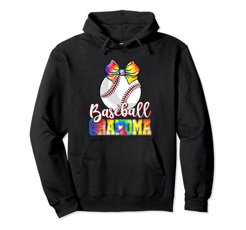 Tie Dye Softball Grandma Funny Baseball Hoodie - Unique Graphic for Adults - T-Shirt, Sweatshirt, Hoodie