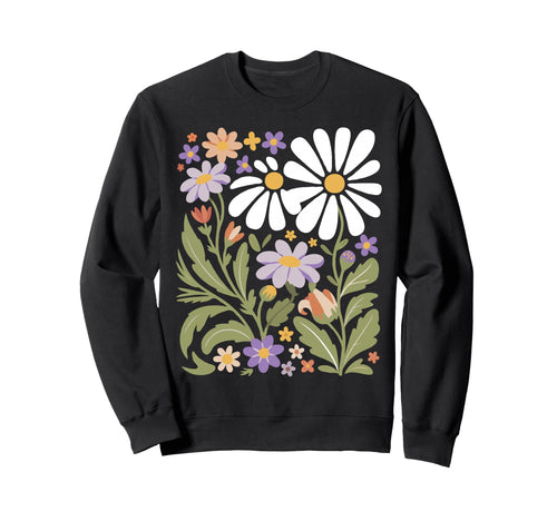 Wildflowers Flowers Pattern Summer Sweatshirt - Novelty Apparel for Adults - T-Shirt, Sweatshirt, Hoodie
