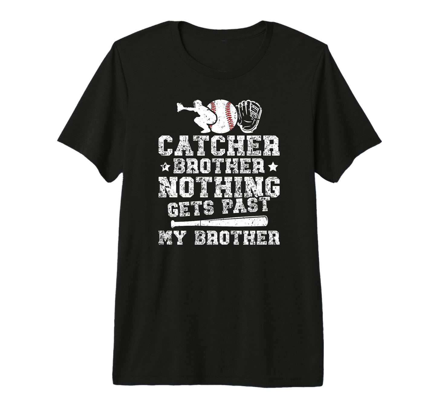 Proud Baseball Catcher Brother T-Shirt - Casual Everyday Wear for Adults - T-Shirt, Sweatshirt, Hoodie