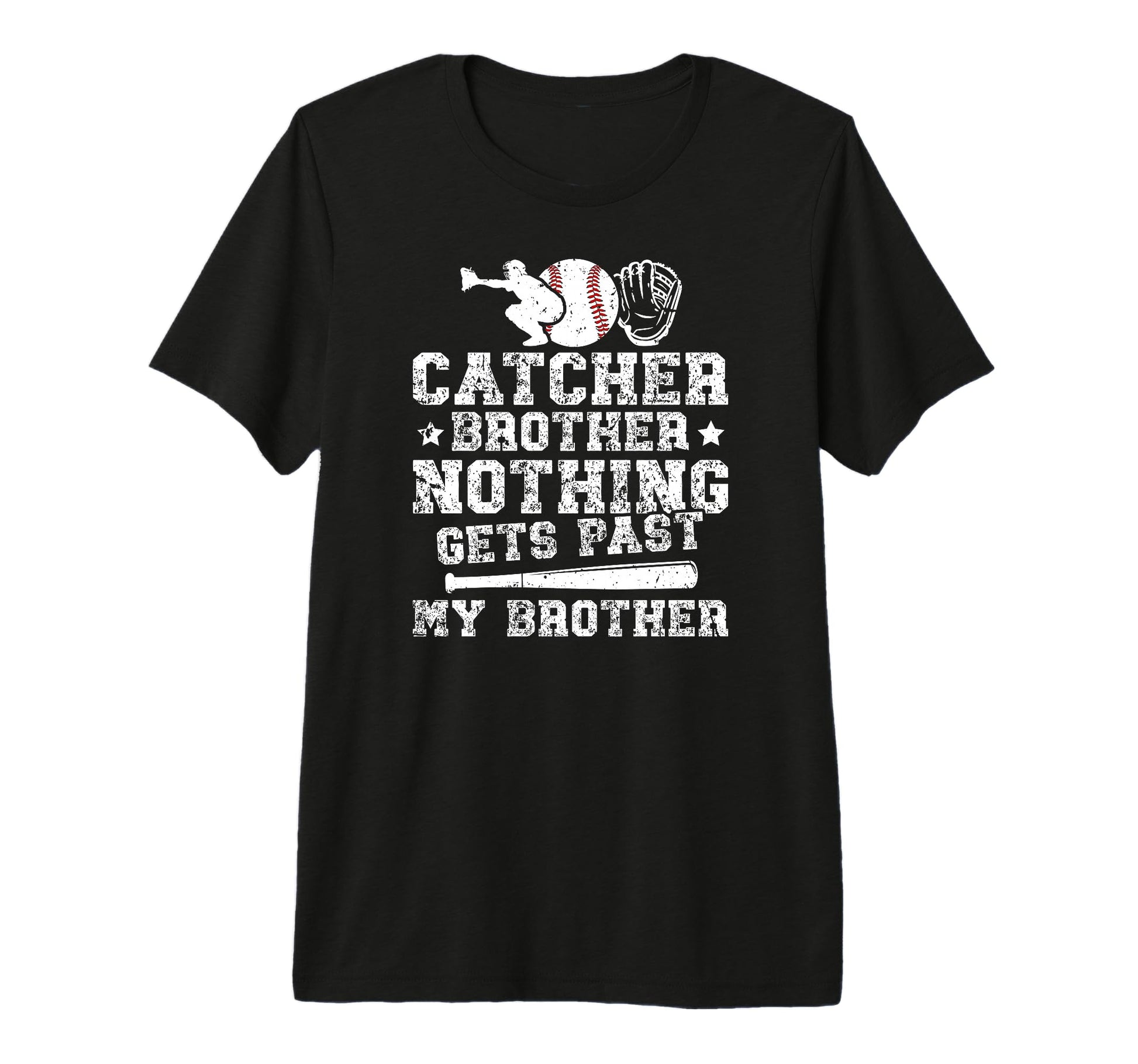 Proud Baseball Catcher Brother T-Shirt - Casual Everyday Wear for Adults - T-Shirt, Sweatshirt, Hoodie