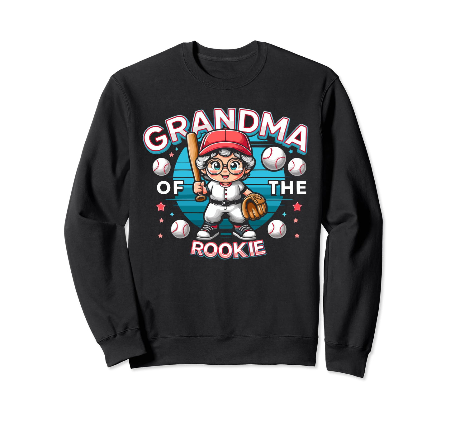 Baseball Grandma Grandmother Sweatshirt - Fun Novelty Design for Adults - T-Shirt, Sweatshirt, Hoodie
