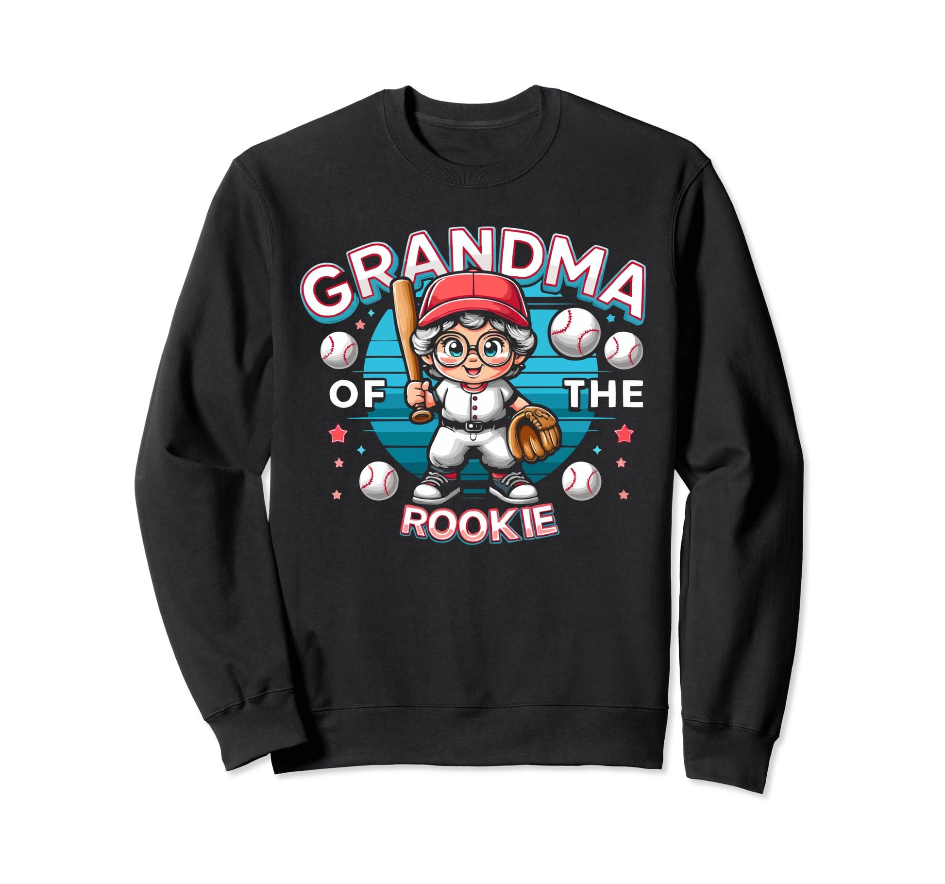 Baseball Grandma Grandmother Sweatshirt - Fun Novelty Design for Adults - T-Shirt, Sweatshirt, Hoodie