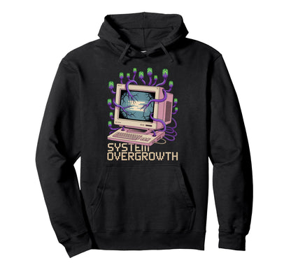 Computer Vaporwave Glitch Plants Vines Hoodie - Minimalist Print Unisex - T-Shirt, Sweatshirt, Hoodie