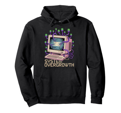 Computer Vaporwave Glitch Plants Vines Hoodie - Minimalist Print Unisex - T-Shirt, Sweatshirt, Hoodie