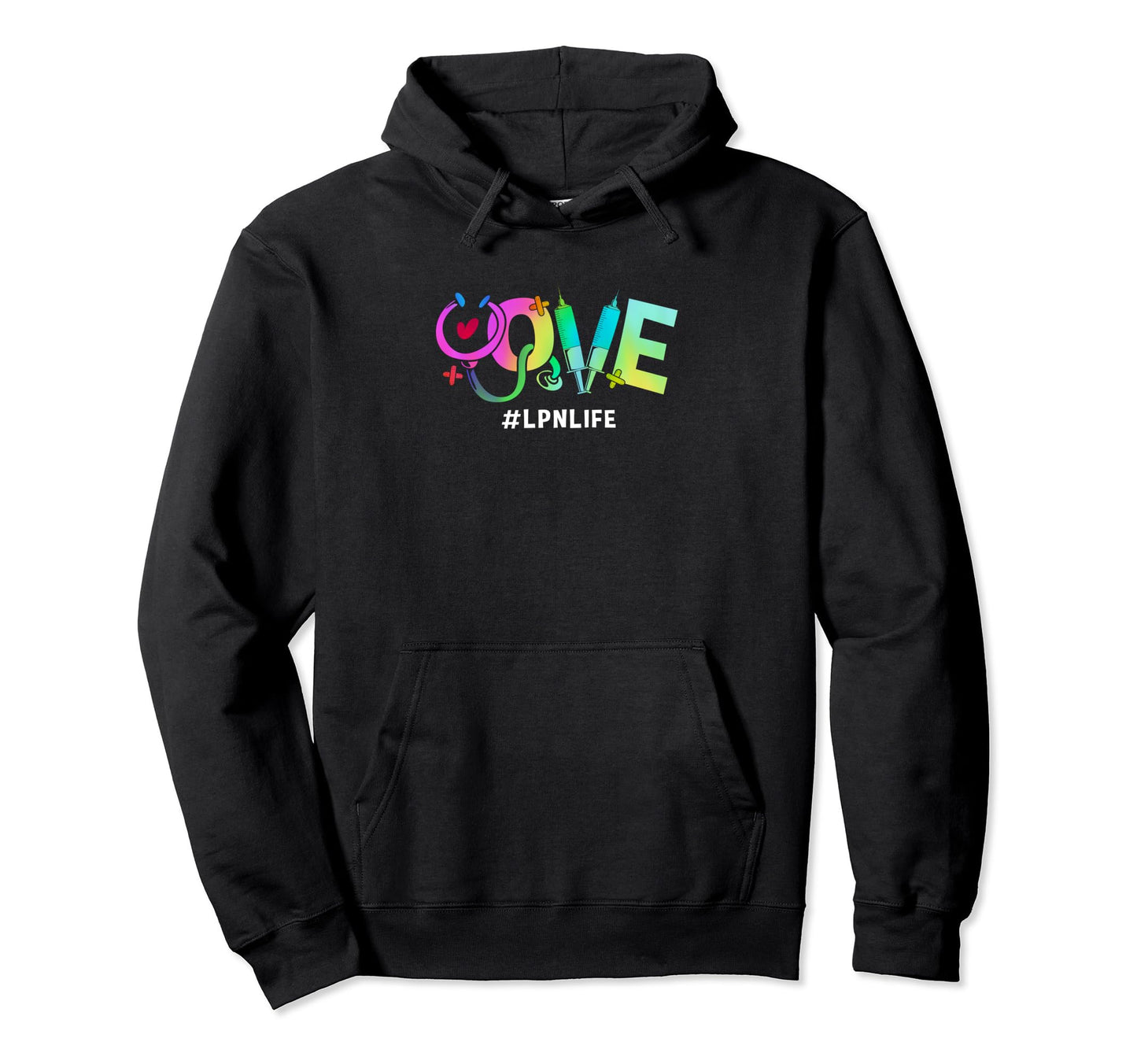 Rainbow Medical Stethoscope Love Lpn Hoodie - Aesthetic Graphic Men Women - T-Shirt, Sweatshirt, Hoodie