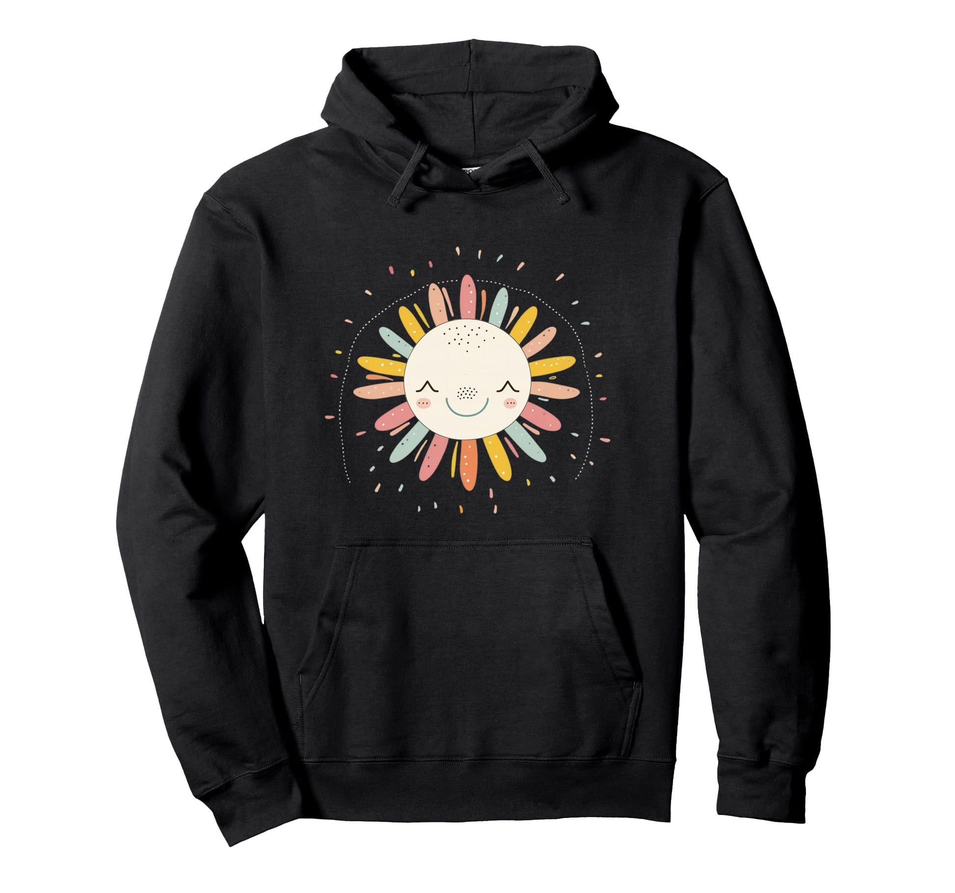 Sun 70S Rainbow Art Boho Boho Sun Hoodie - Minimalist Print Unisex - T-Shirt, Sweatshirt, Hoodie