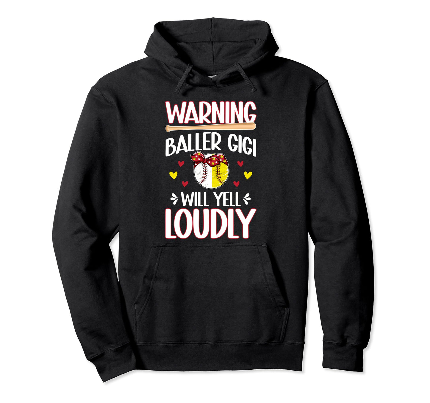 Baller Gigi Will Yell Loudly Softball Hoodie - Aesthetic Graphic Men Women - T-Shirt, Sweatshirt, Hoodie