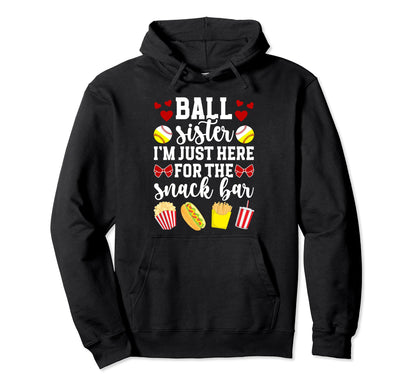 Ball Sister Snack Bar Baseball Hoodie - Novelty Apparel for Adults - T-Shirt, Sweatshirt, Hoodie