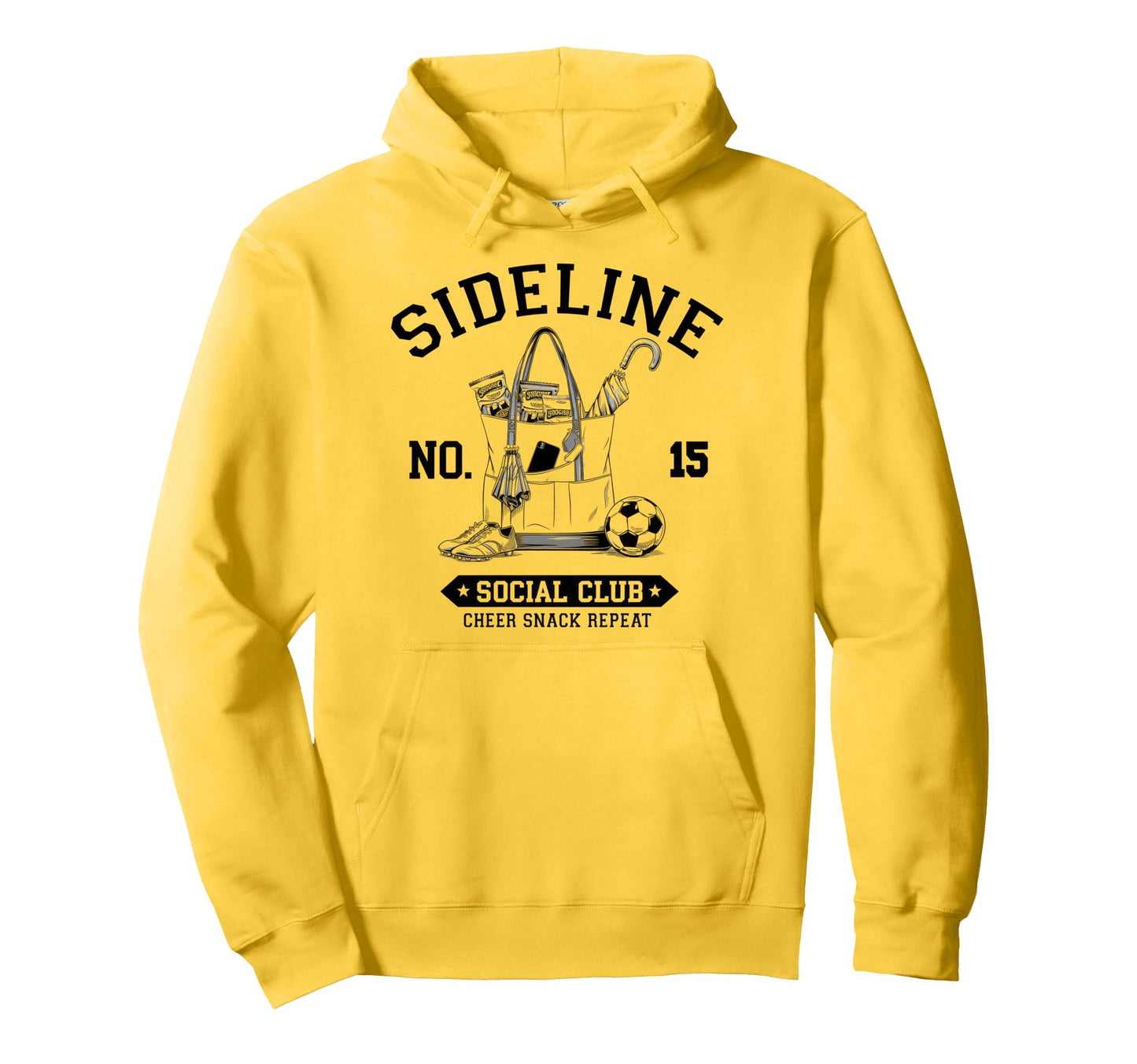Sideline Social Club Soccer Mom Game Hoodie - Minimalist Print for Adults - T-Shirt, Sweatshirt, Hoodie