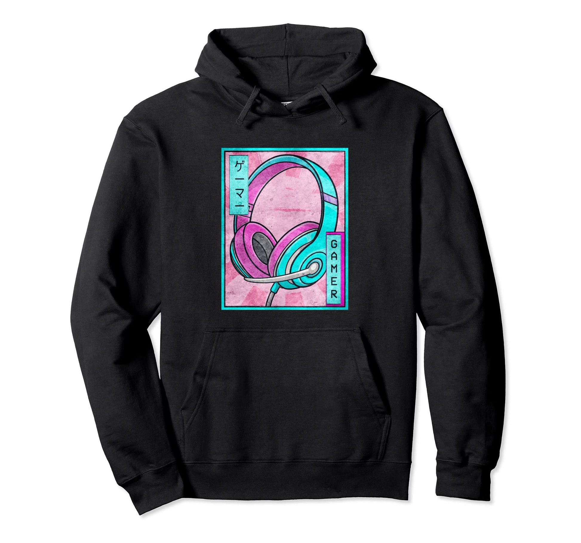 Gamer Gaming Headset Japanese Hoodie - Fun Novelty Design for Adults - T-Shirt, Sweatshirt, Hoodie