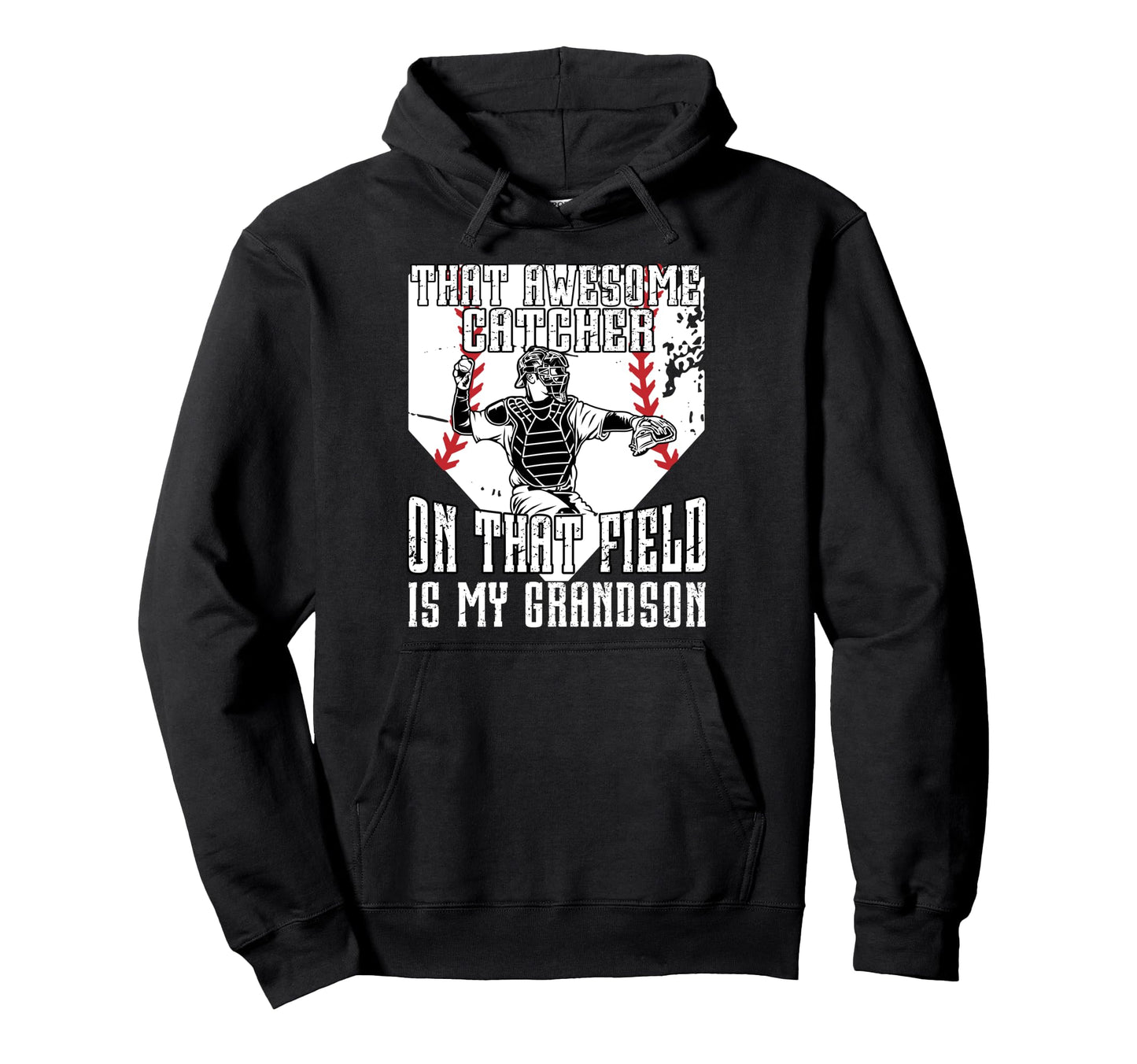 Baseball Catcher Grandpa Proud Baseball Hoodie - Graphic Print Unisex - T-Shirt, Sweatshirt, Hoodie