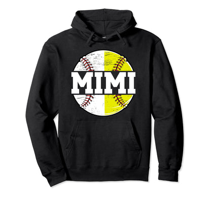 Baseball Softball Mimi Softball Hoodie - Aesthetic Graphic for Adults - T-Shirt, Sweatshirt, Hoodie