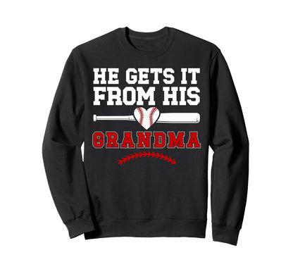 Proud Baseball Grandma Baseball Sweatshirt - Streetwear Style Unisex - T-Shirt, Sweatshirt, Hoodie