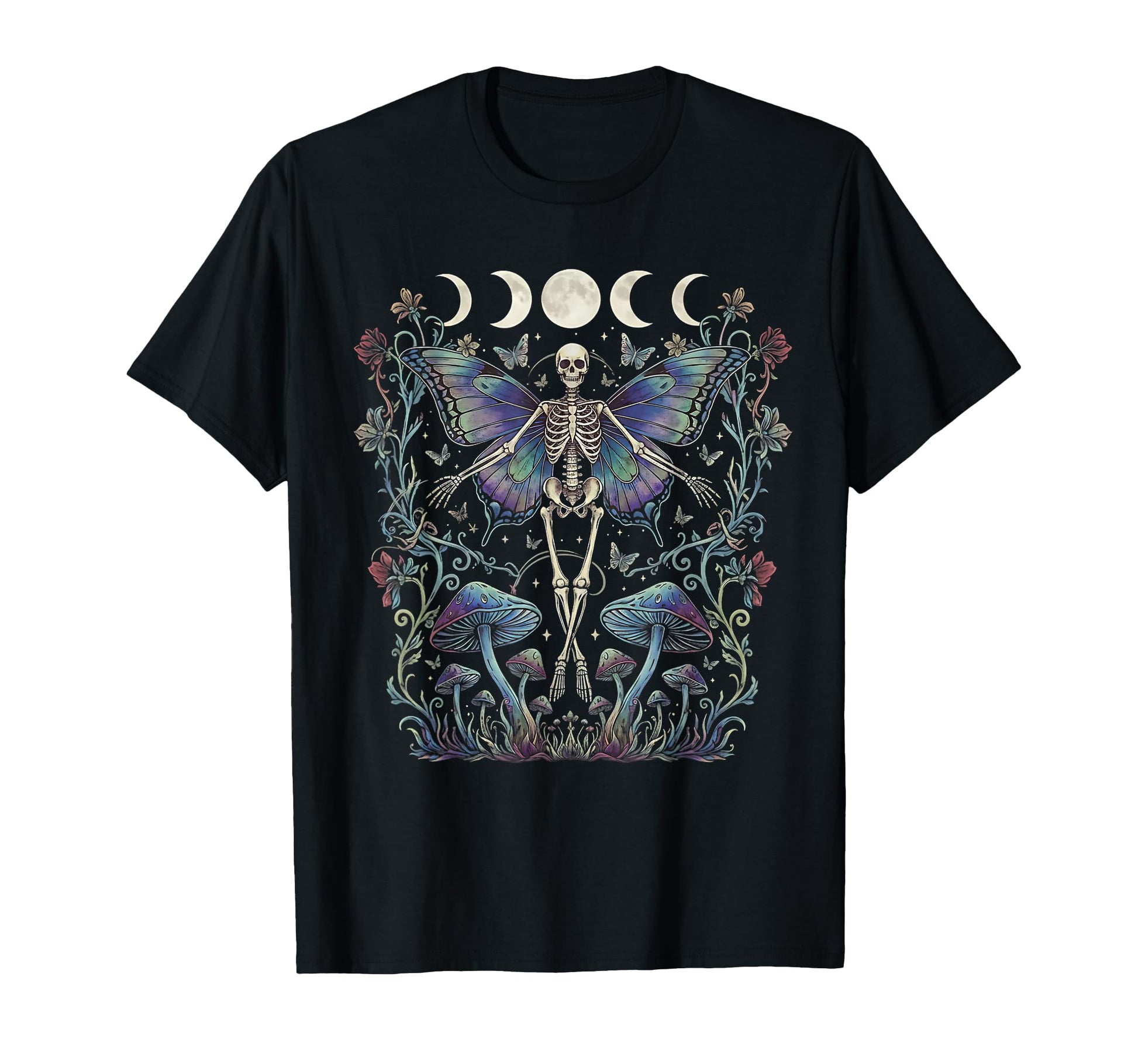 Y2K Fairy Grunge Skeleton Mushroom T-Shirt - Streetwear Style for Adults - T-Shirt, Sweatshirt, Hoodie