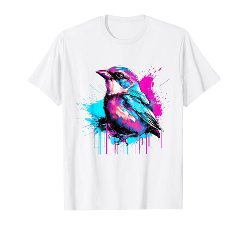 Vaporwave Aesthetic House Sparrow T-Shirt - Minimalist Print Unisex - T-Shirt, Sweatshirt, Hoodie