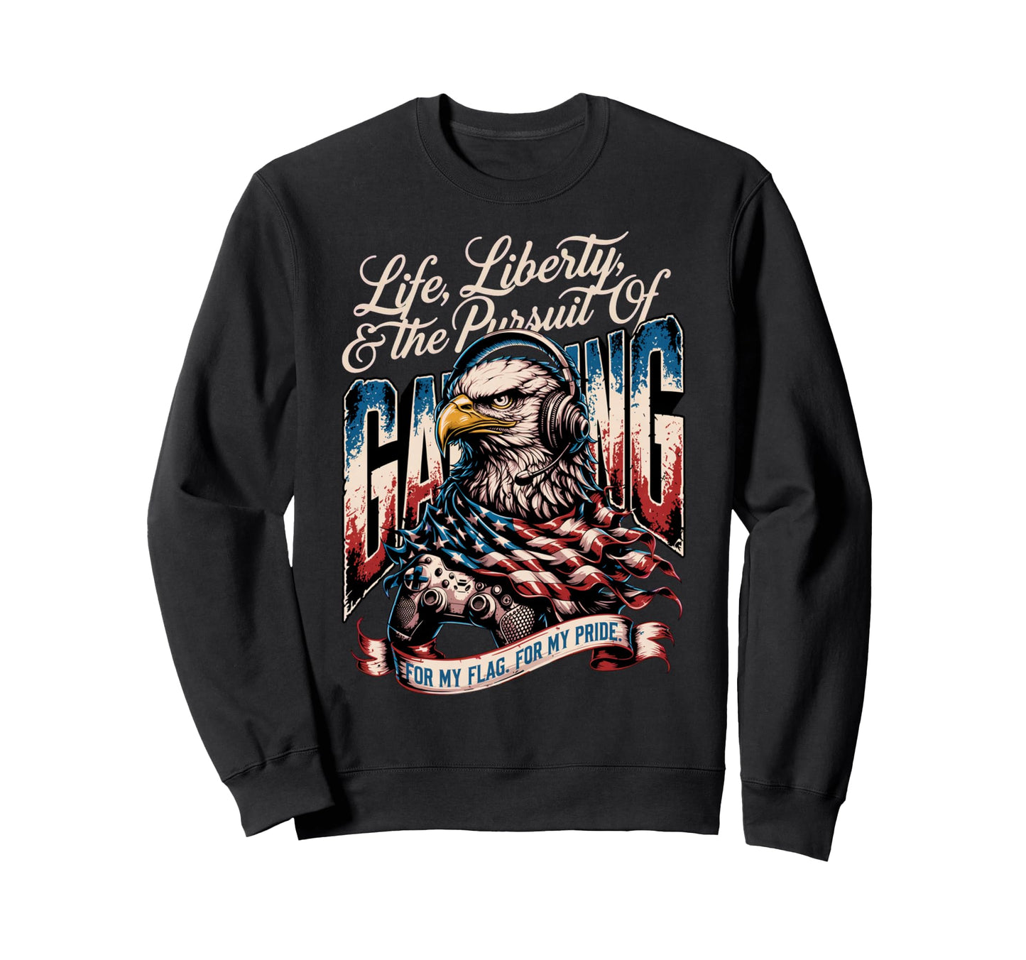 Funny Patriotic Usa Flag Usa Video Sweatshirt - Custom Art Print Unisex - T-Shirt, Sweatshirt, Hoodie