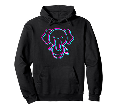 Aesthetic Elephant Animal Electronic Grunge Hoodie - Trendy Graphic Unisex - T-Shirt, Sweatshirt, Hoodie