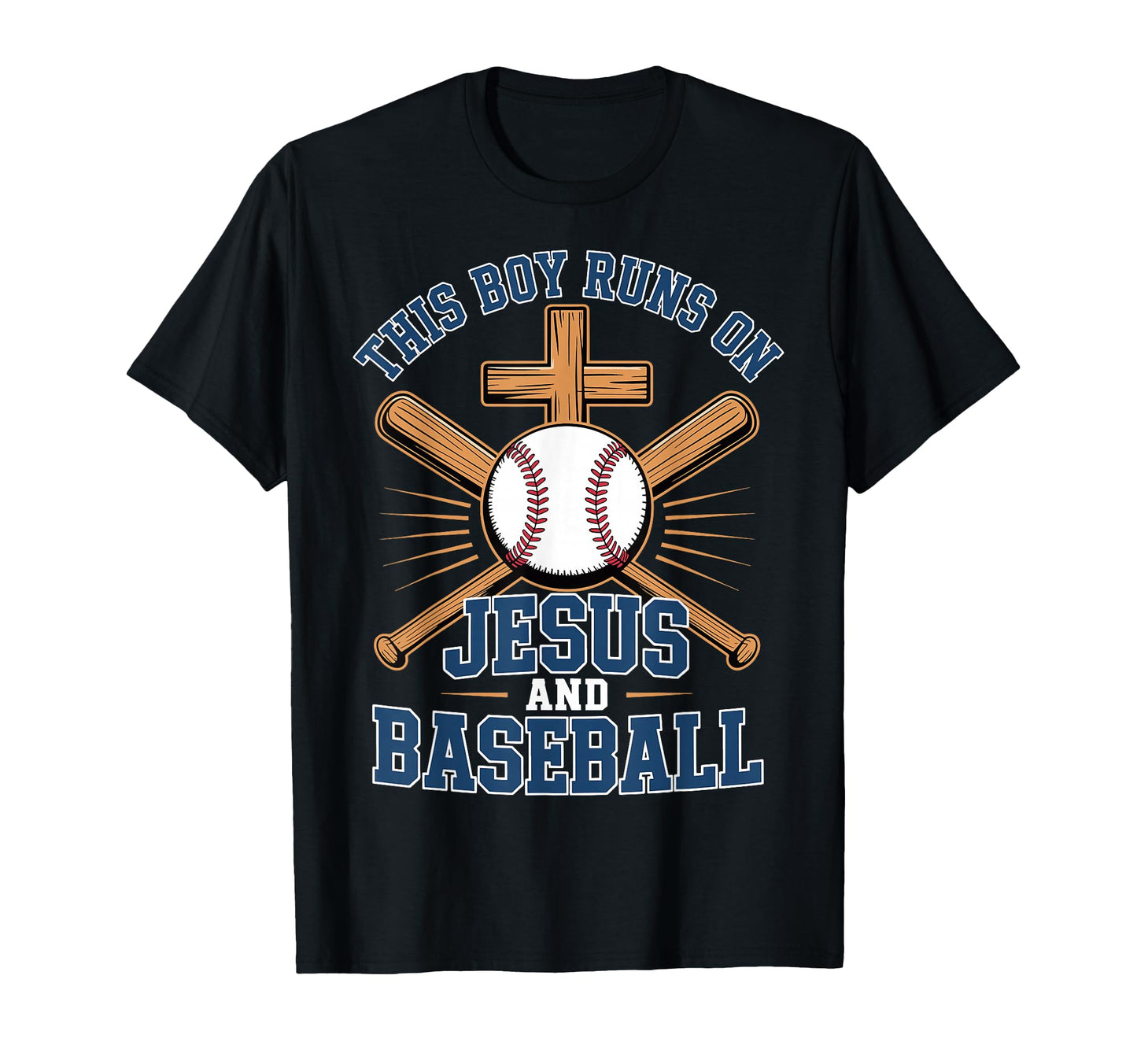 This Runs Jesus And Baseball T-Shirt - Novelty Apparel for Adults - T-Shirt, Sweatshirt, Hoodie